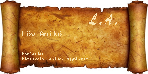 Löv Anikó névjegykártya